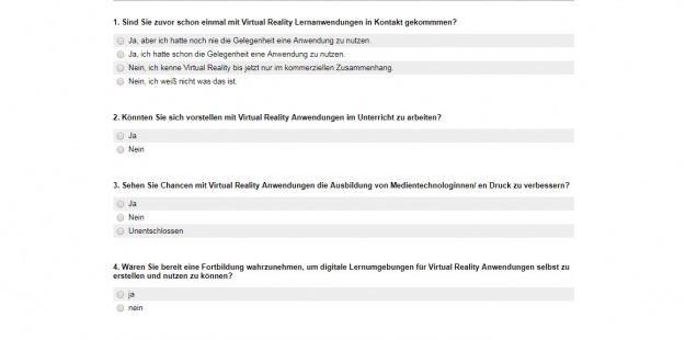 Umfrage: Virtual Reality im Unterricht